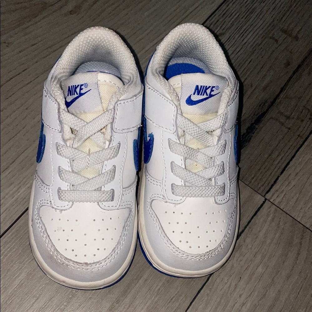 Nike Kids White and Blue Sneakers